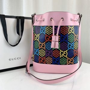 GUCCI GG PSYCHEDELIC BUCKET BAG<br>구찌 GG 사이키델릭 버킷백<br>[26x32x13cm 이태리소가죽]