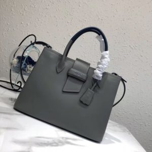 PRADA TWO TONE SOFT LEATHER TOTE BAG<br>프라다 투톤 소프트 레더 토트 백<br>[33x24x14.5cm 이태리가죽]