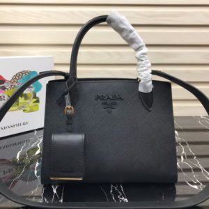 PRADA SAFFIANO CUIR CITY CARF MONOCHROME TOP HANDLE BAG<br>프라다 사피아노 모노크롬 탑핸들백<br>[26x20x13.5cm 사피아노가죽]