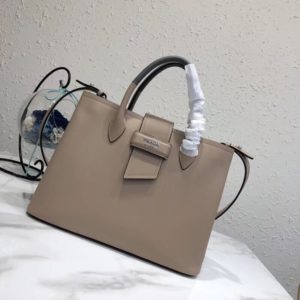 PRADA TWO TONE SOFT LEATHER TOTE BAG<br>프라다 투톤 소프트 레더 토트 백<br>[33x24x14.5cm 이태리가죽]