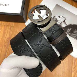 GUCCI LOGO LEATHER BELT<br>구찌 로고 가죽 벨트<br><i>폭 3.5cm 이태리소가죽</i>