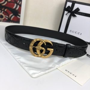 GUCCI LOGO LEATHER BELT<br>구찌 로고 가죽 벨트<br><i>폭3.5cm 이태리소가죽</i>