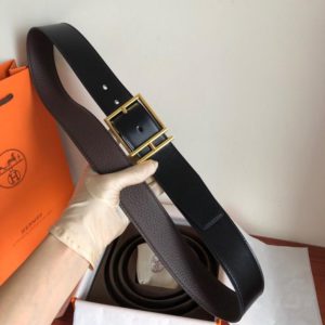 HERMES LOGO LEATHER BELT<br>에르메스 로고 가죽 벨트<br><i>폭 4cm 이태리소가죽</i>