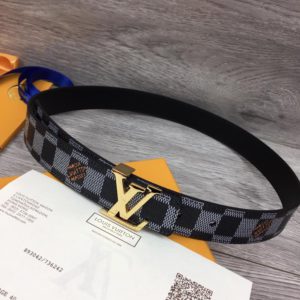 LOUIS VUITTON LV LOGO LEATHER BELT 루이비통 LV 로고 레더 벨트