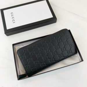 GUCCI SIGNATURE SSIMA ZIPPER WALLET 구찌 시그니처 씨마 지퍼 지갑