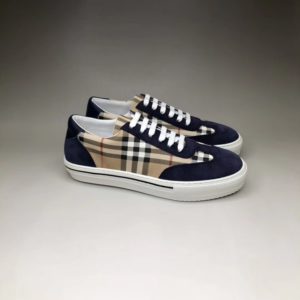 BURBERRY CHECK CANVAS AND SUEDE SNEAKERS 버버리 체크 앤 스웨이드 스니커즈