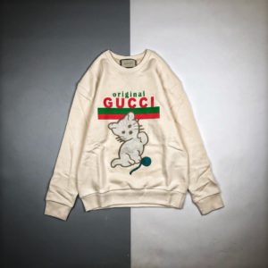 [GUCCI] 구찌 20FW 플레이볼 고양이 패치 자수 긴팔 라운드넥 스웻셔츠