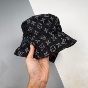 [LOUIS VUITTON X NIGO ] 루이비통 데님 풀프린트 스티칭 버킷햇