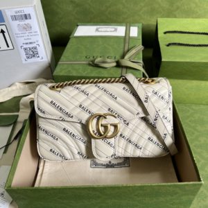 [BALENCIAGA × GUCCI] 발렌시아가 x  구찌 GG 마몽 스몰 마틀라세 숄더백 443497