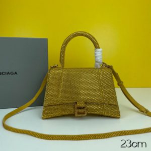 [BALENCIAGA] 발렌시아가 Hourglass 아워글래스 로고 미니 탑 핸들 백