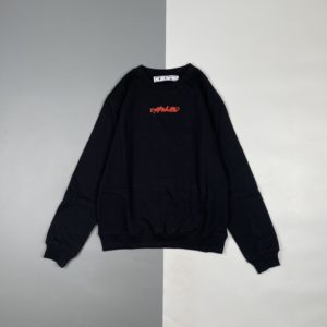 OFF WHITE C/O VIRGIL 22FW 페인티드 레드 애로우 프린트 라운드넥 스웻셔츠