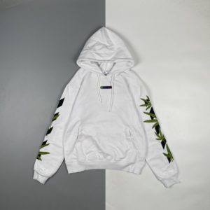 OFF WHITE C/O VIRGIL 22FW 리프 프린트 자수 후드 스웨트셔츠