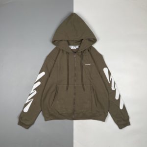 OFF WHITE C/O VIRGIL 22FW 베이직 라인 프린트 지퍼 후드 재킷