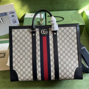 [GUCCI] 구찌 GG 수프림 캔버스 오피디아 라지 토트백 724665