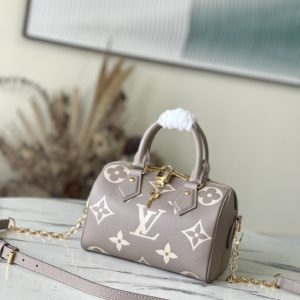 [LOUIS VUITTON] 루이비통 스피디 반둘리에 20 바이 컬러 모노그램 앙프렝뜨 가죽 핸드백 M46575