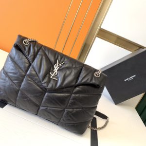 [YSL] 생로랑 Saint Laurent LouLou Puffer 퍼퍼 양가죽 체인 숄더백 35cm